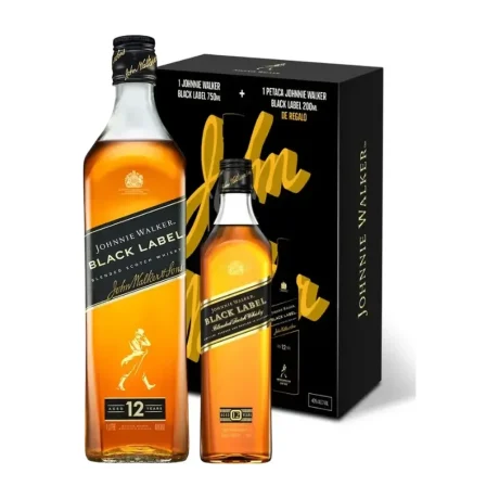 Whisky Johnnie Walker Black Label 750 ml + Petaca 200 ml